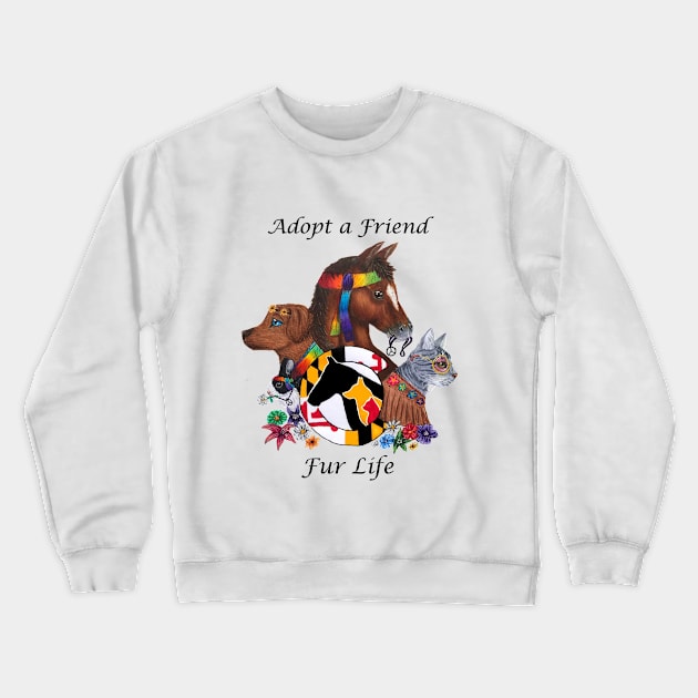 Woodstock Adoption Design Crewneck Sweatshirt by Sam Simply Sketches